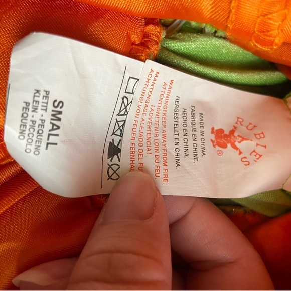 Rubies pumpkin costume unitard sequined tulled skirt girls orange & green, sz sm - Picture 6 of 6